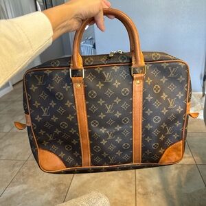 Monogram Black and Brown Briefcase perfect for a lapto